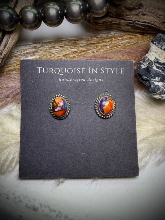 J Frank Pink Dahlia Studs