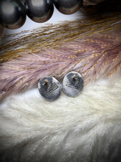 J Frank Pink Dahlia Studs