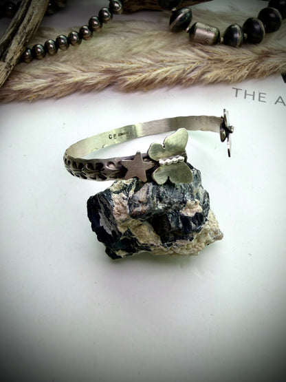 Sterling Butterfly Cuff by Chris Etsitty