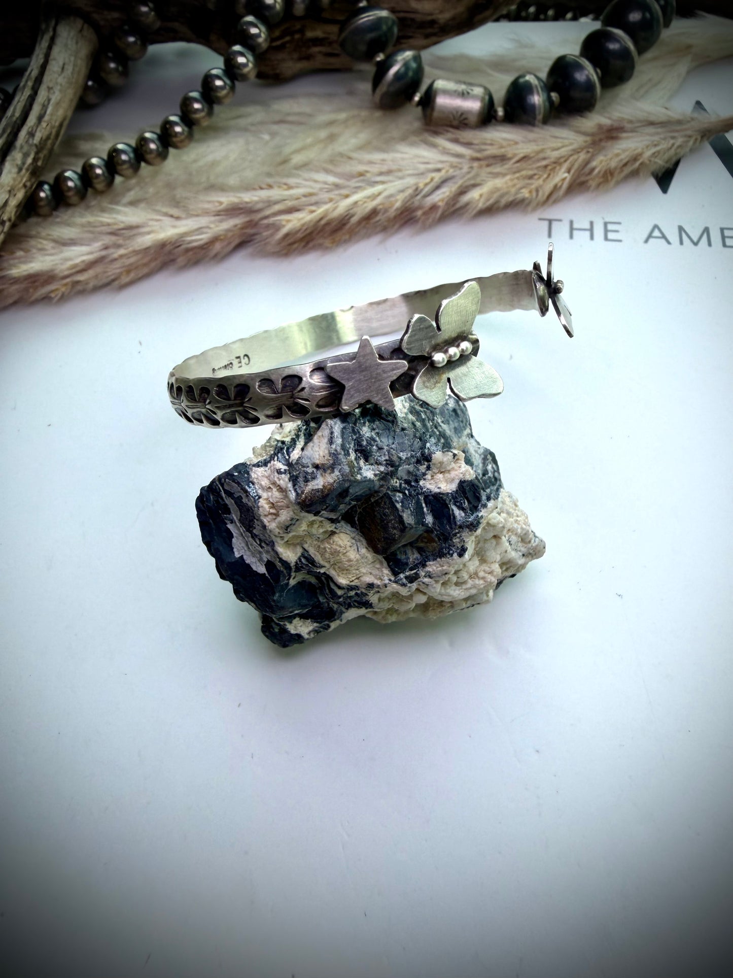 Sterling Butterfly Cuff by Chris Etsitty