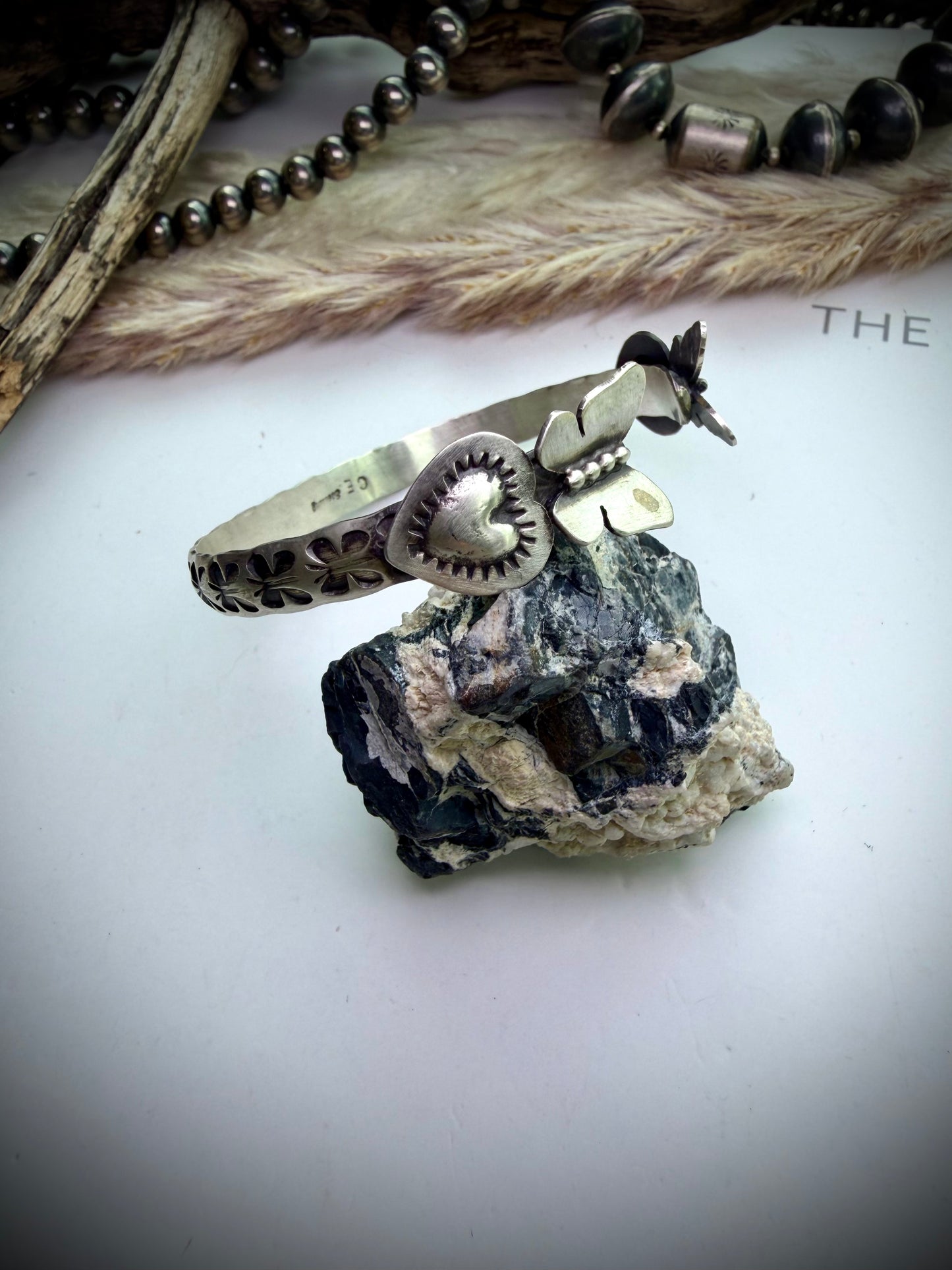 Sterling Butterfly Cuff by Chris Etsitty