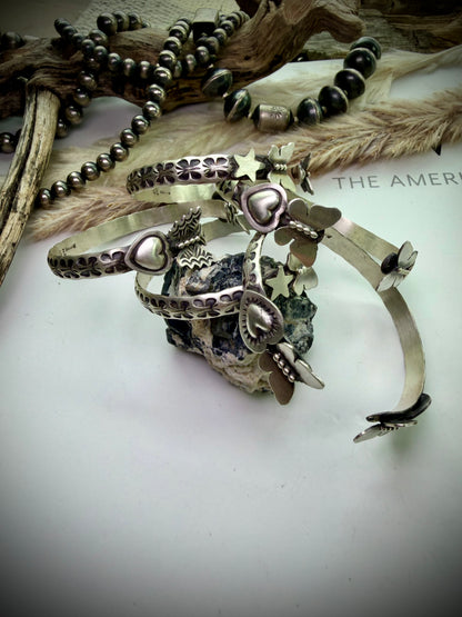 Sterling Butterfly Cuff by Chris Etsitty