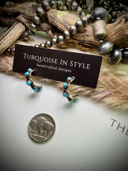 Turquoise Snake Eye Hoop Earrings