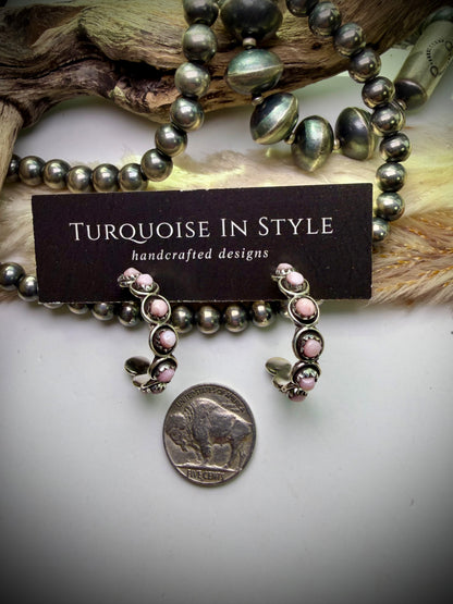 Zuni Snake Eye Hoops- Pink Conch
