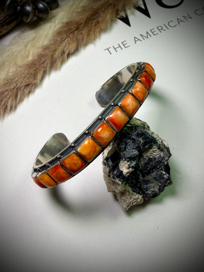 Federico Orange Spiny Single Row Bracelet- 6 3/4"