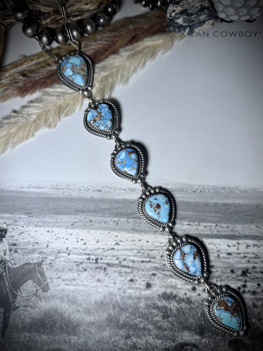 Golden Hills Six Stone Tie Lariat Necklace
