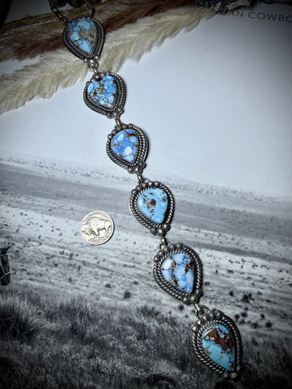 Golden Hills Six Stone Tie Lariat Necklace
