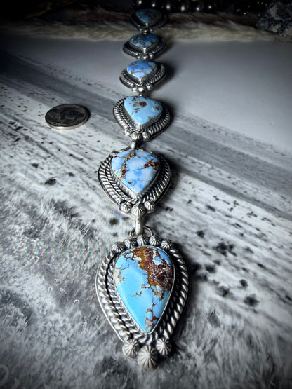 Golden Hills Six Stone Tie Lariat Necklace
