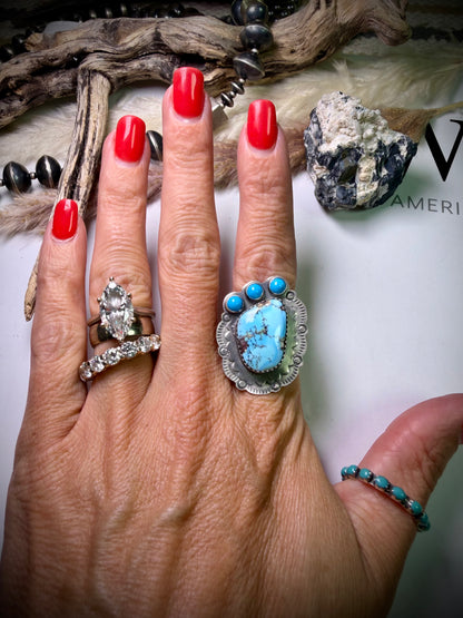 Adjustable Golden Hills & Sleeping Beauty Turquoise Ring