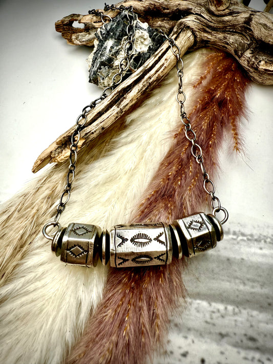 Alex's Hexagon Sterling Silver Barrel Beads