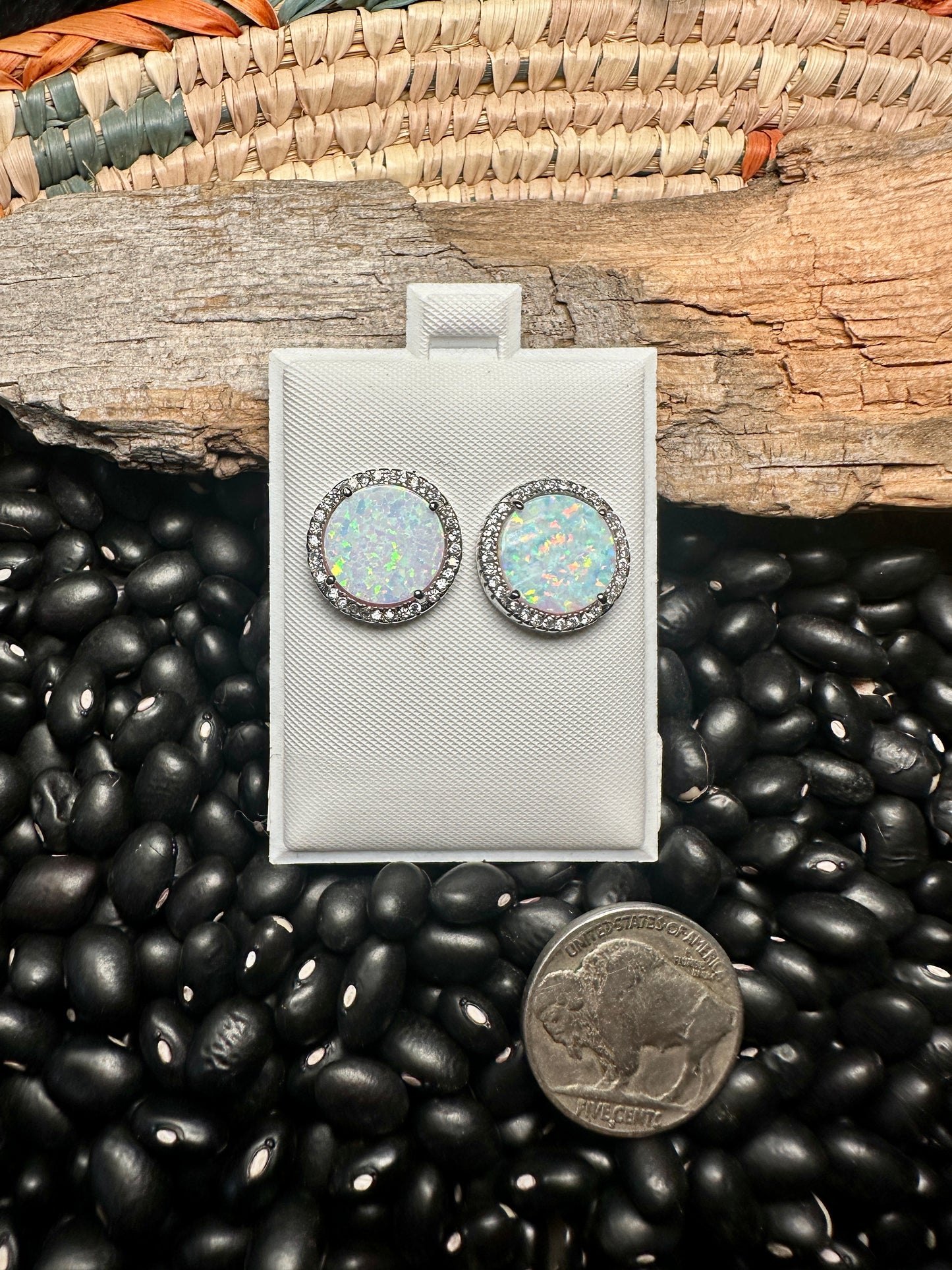 Sparkle Opal Stud