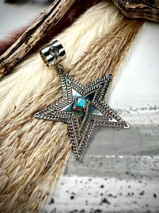 Sterling Silver Star Pendant by June Delgarito