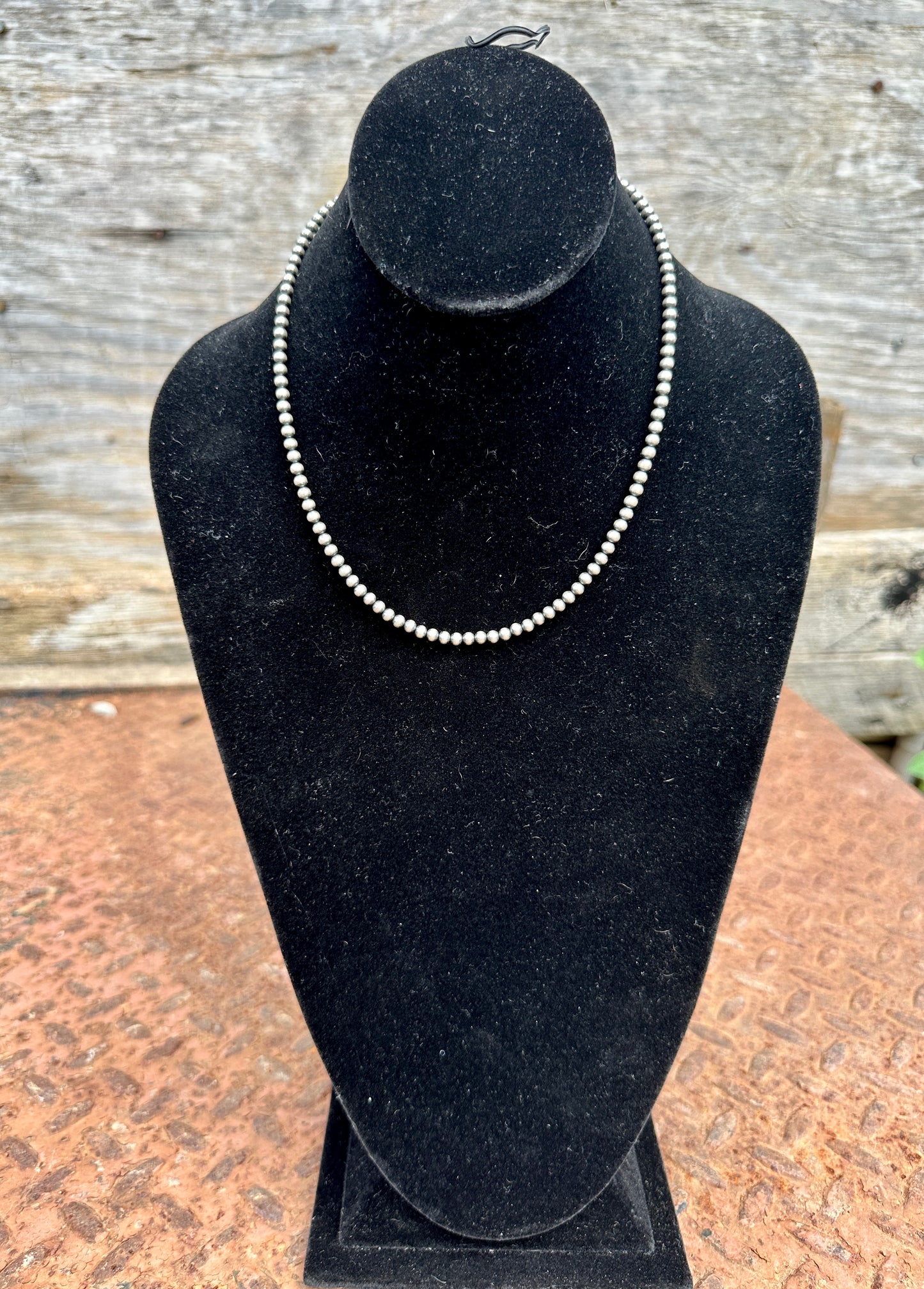 4mm 18" Silver pearl necklace