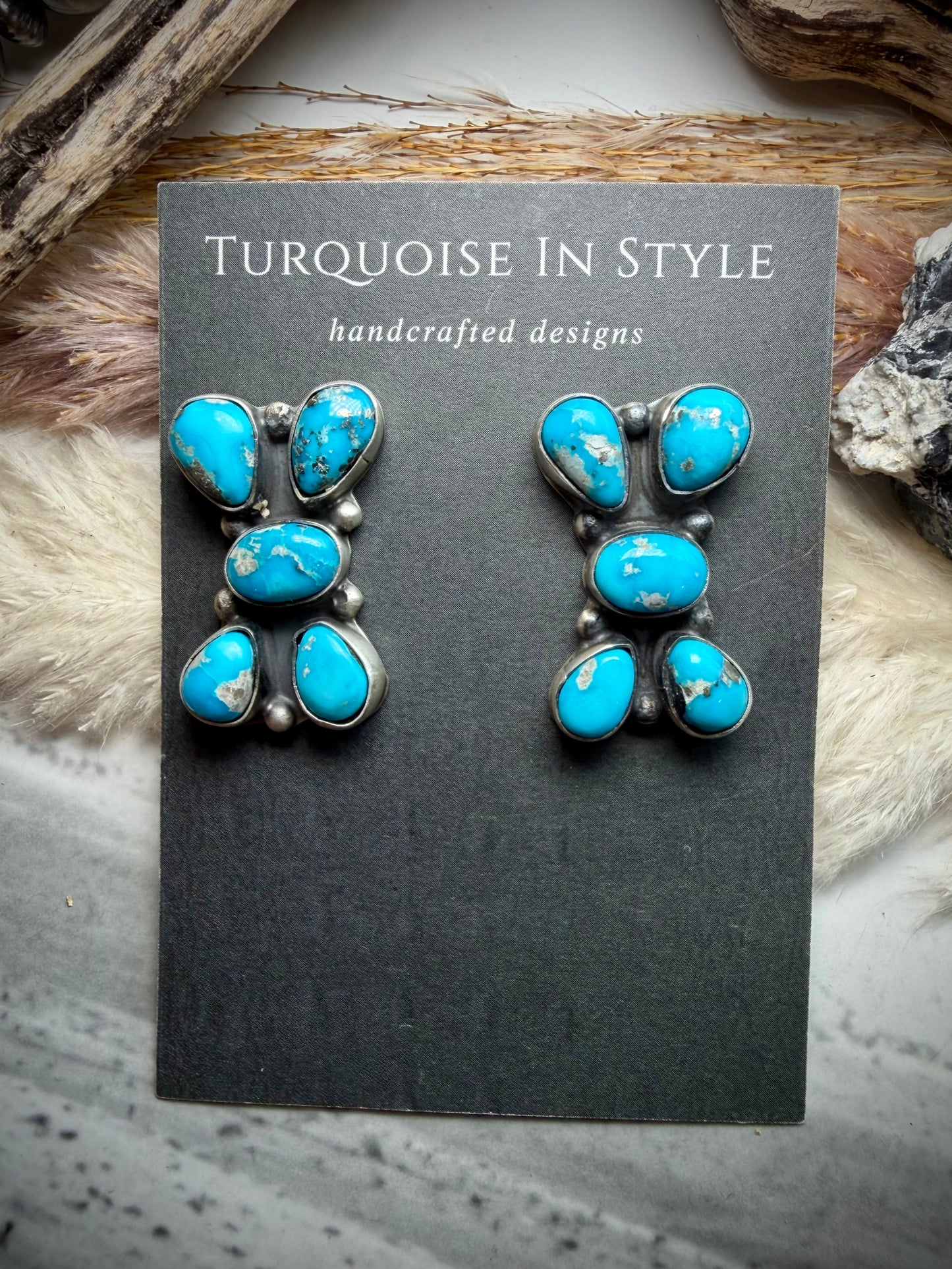 Ella Peter Bluebird Turquoise Five Stone Earrings