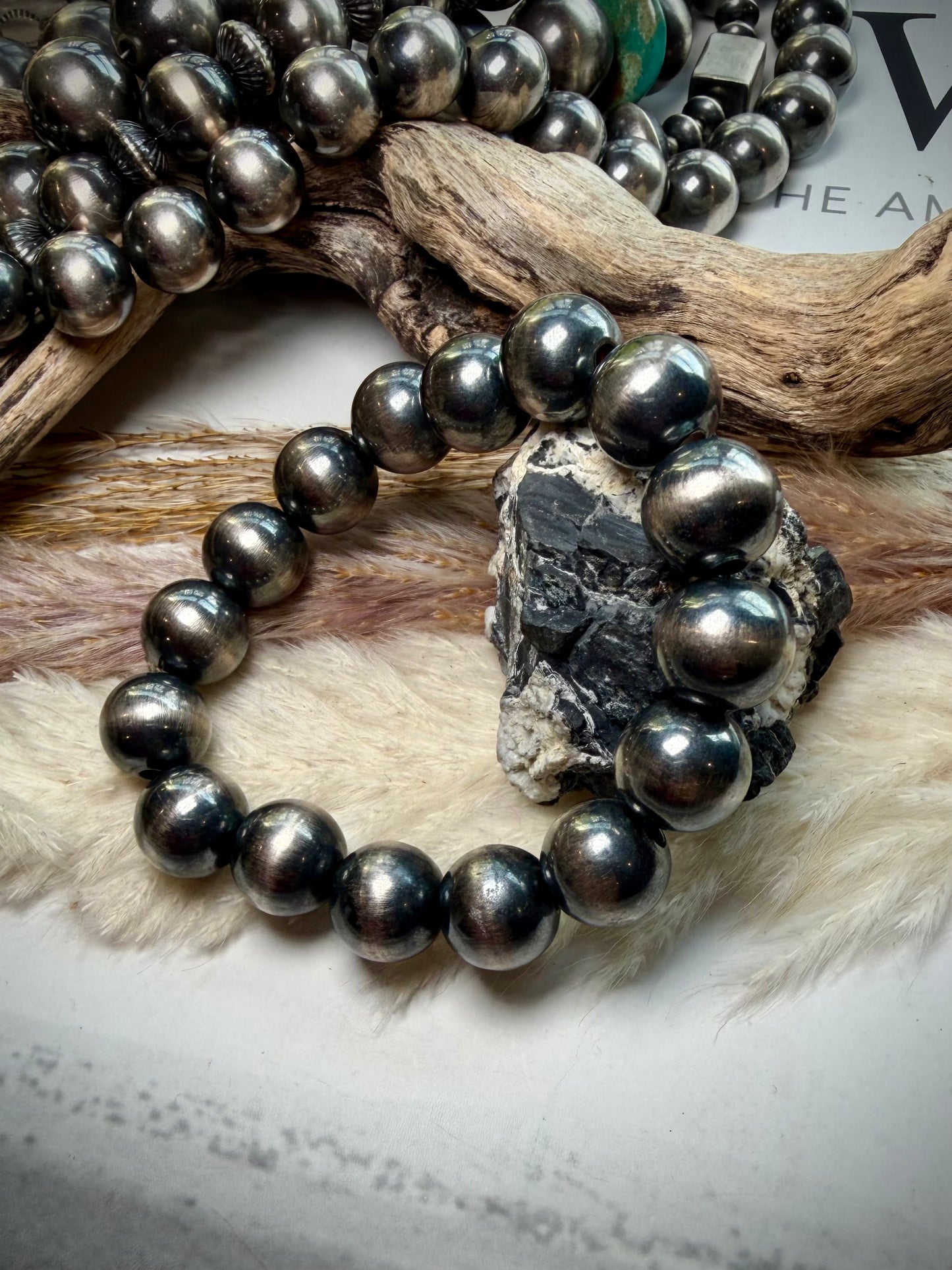 12mm Sterling Pearl Stretch Bracelet