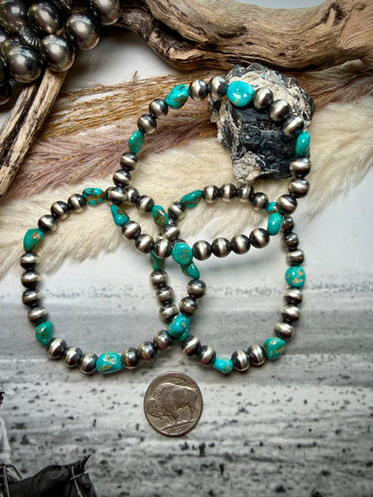 7 mm Sterling Pearls & Royston Stretch Bracelets