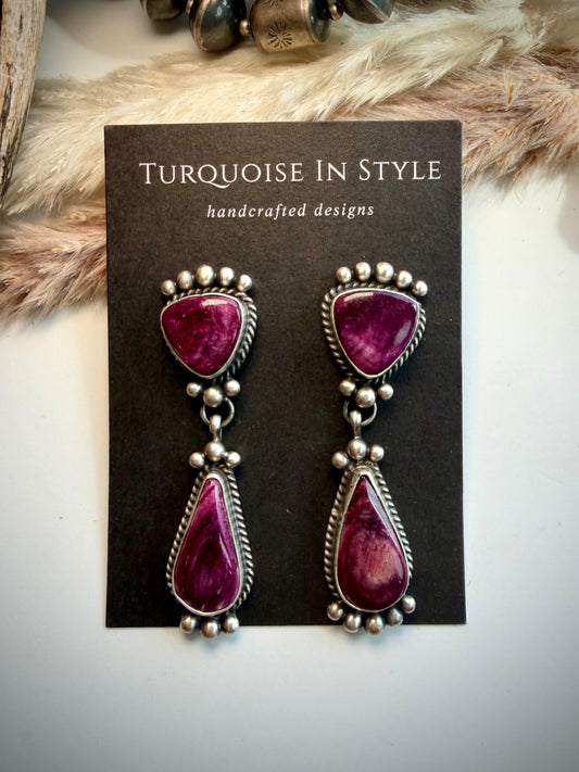 Purple Spiny Earrings by Debra Smith