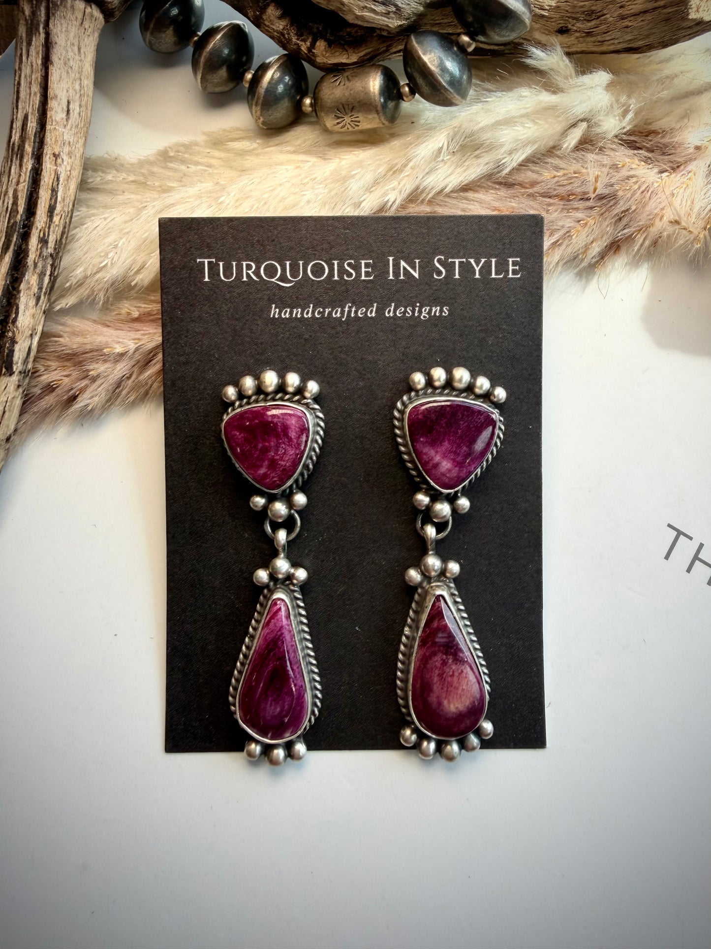 Purple Spiny Earrings by Debra Smith