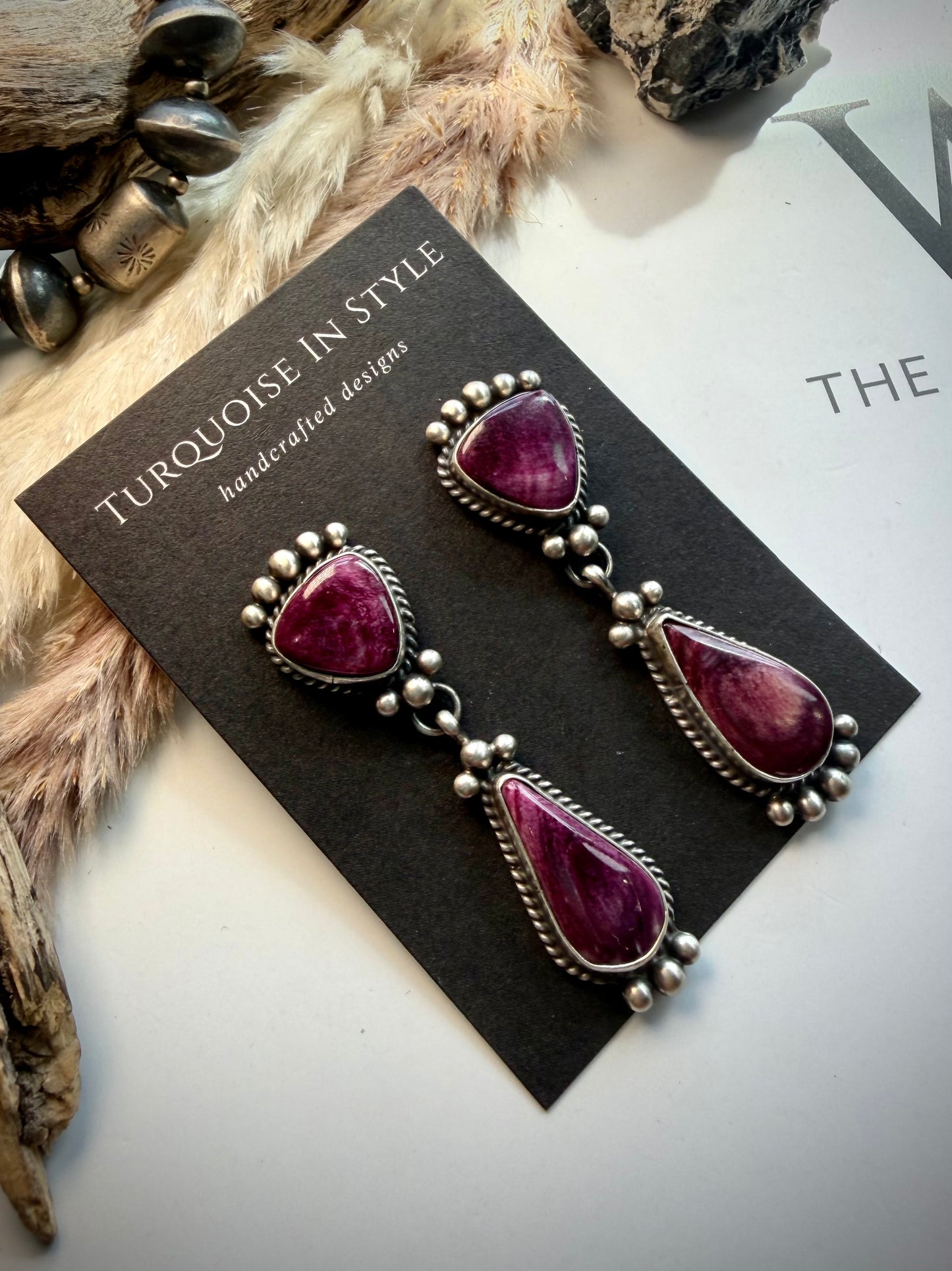 Purple Spiny Earrings by Debra Smith