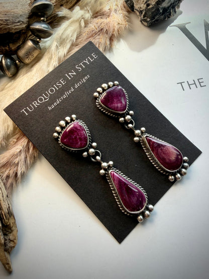 Purple Spiny Earrings by Debra Smith