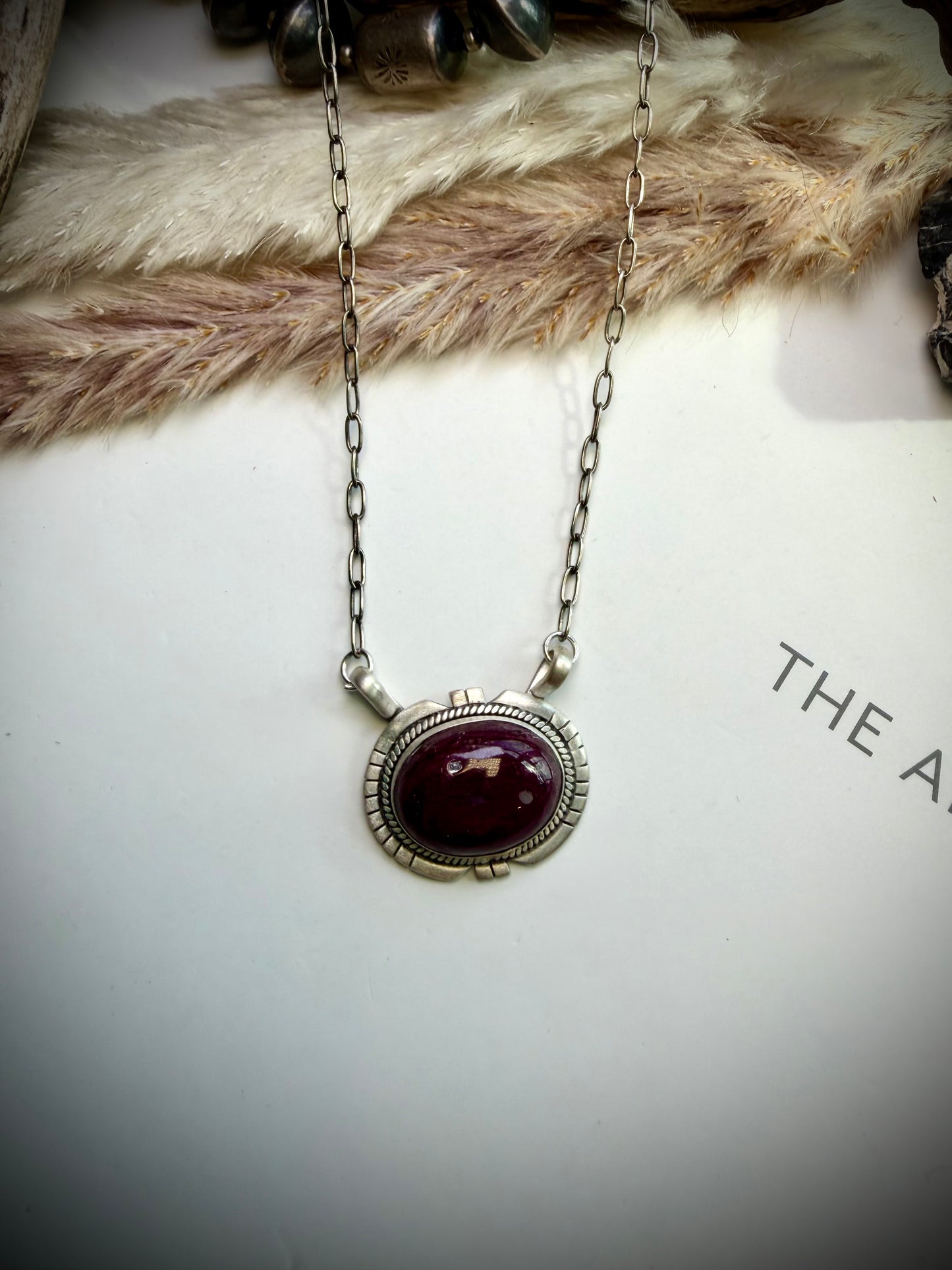 Purple Spiny Pendant Necklace