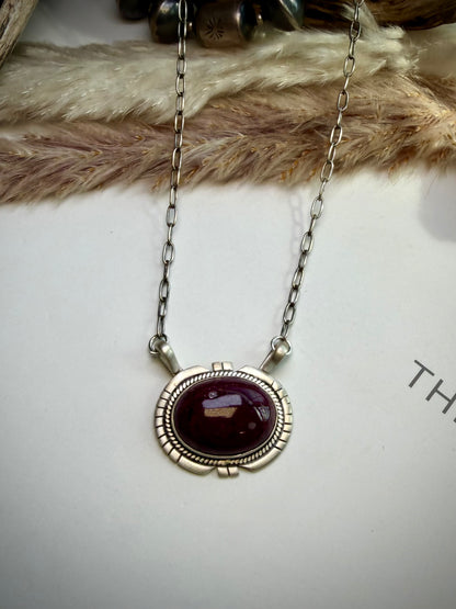 Purple Spiny Pendant Necklace