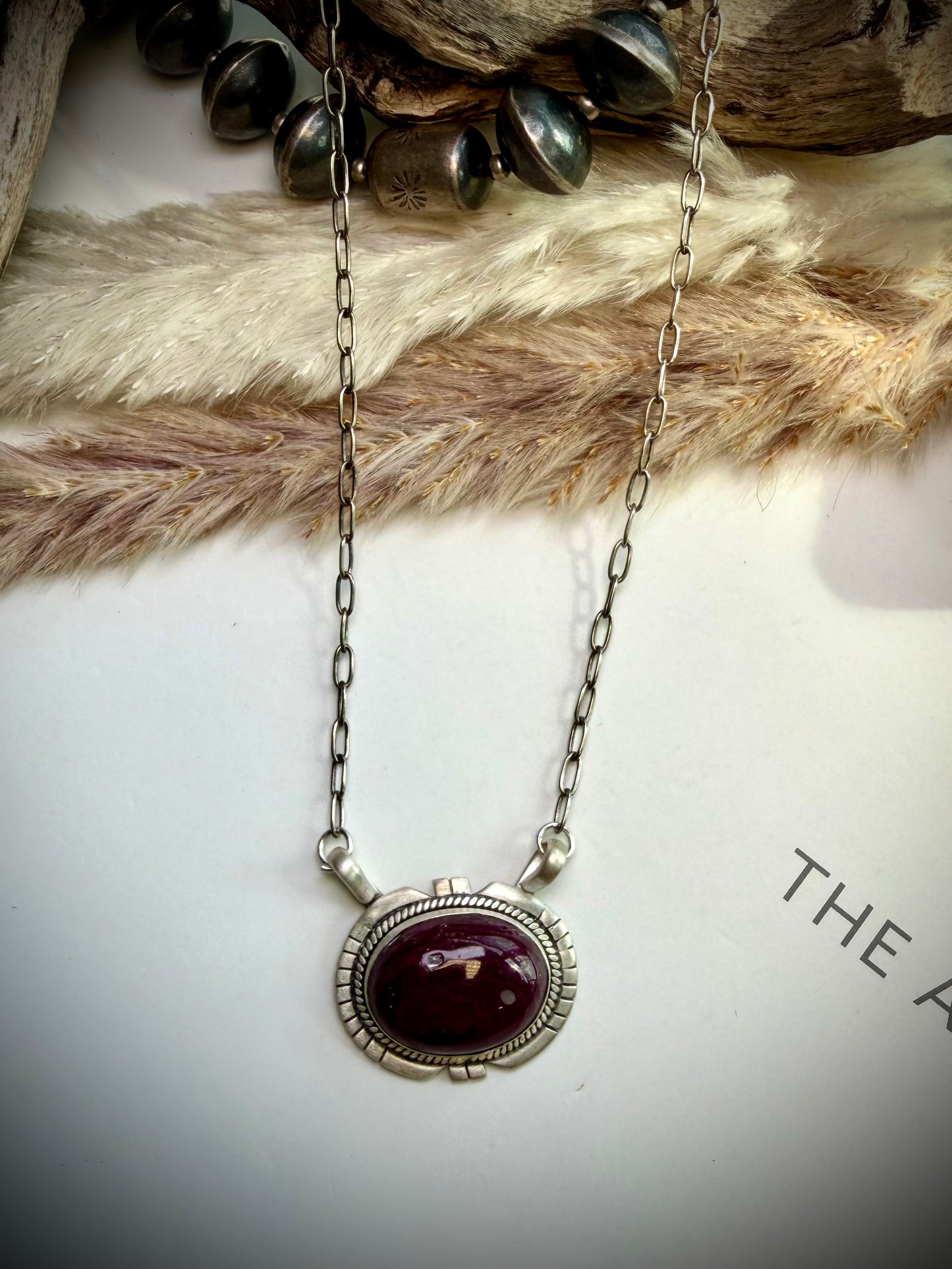 Purple Spiny Pendant Necklace