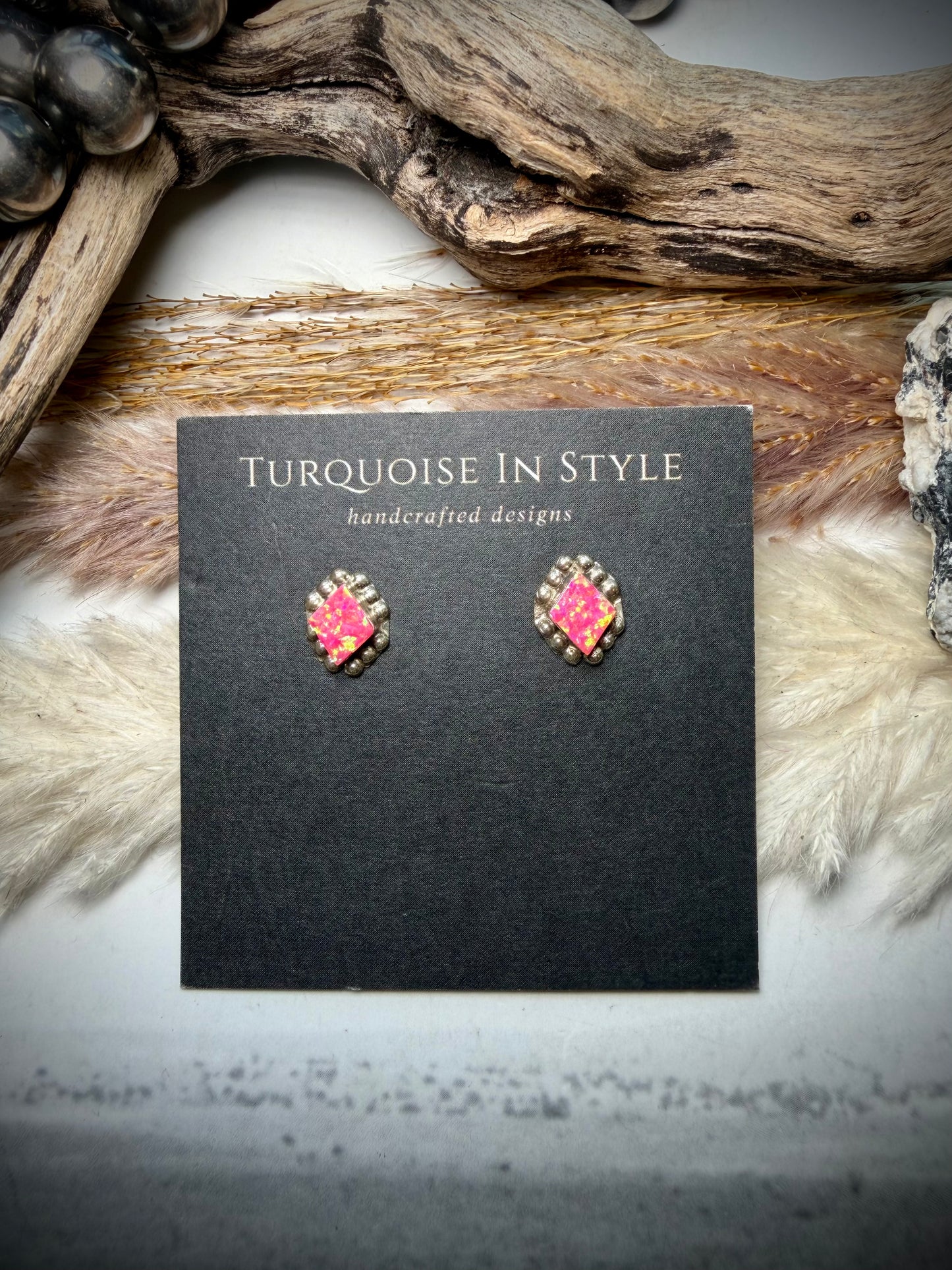 Disco Pink Opal Stud