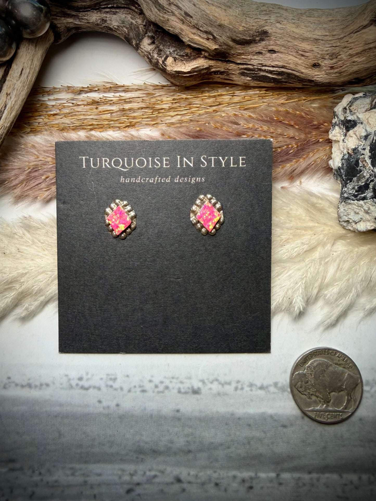 Disco Pink Opal Stud