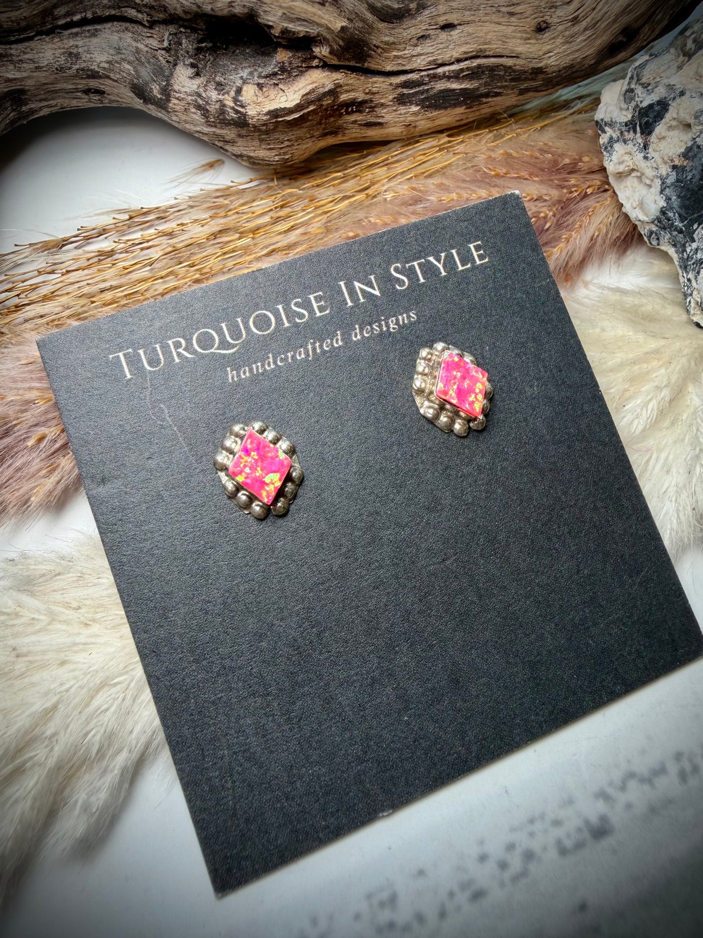Disco Pink Opal Stud