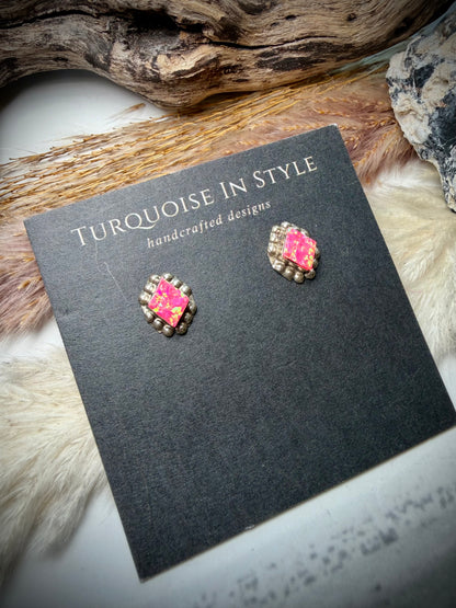 Disco Pink Opal Stud