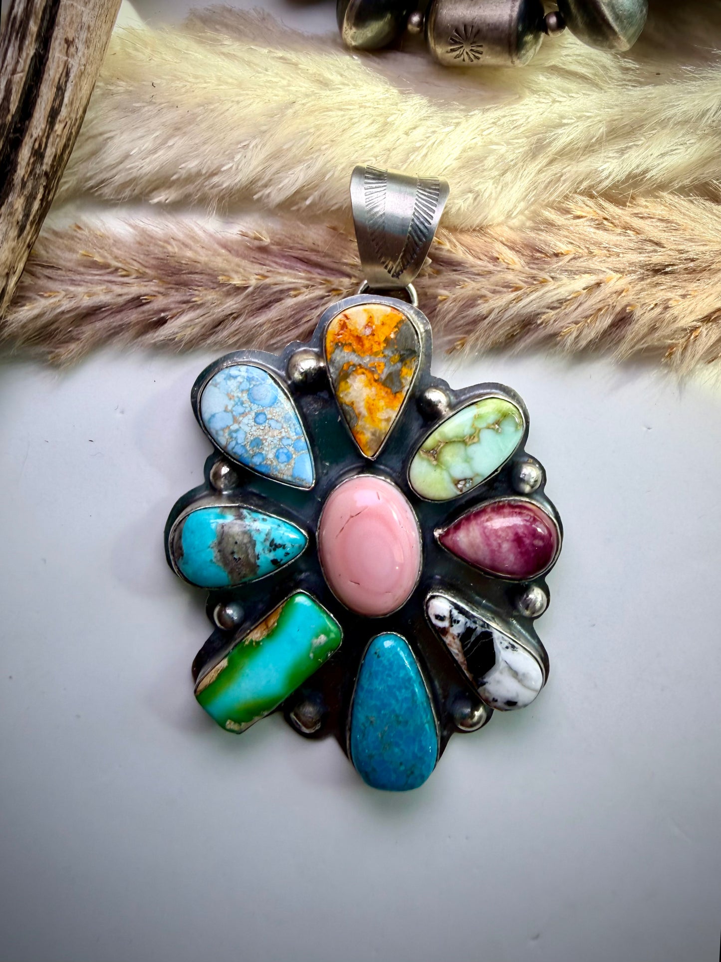 Stones Around the World Starburst Pendant
