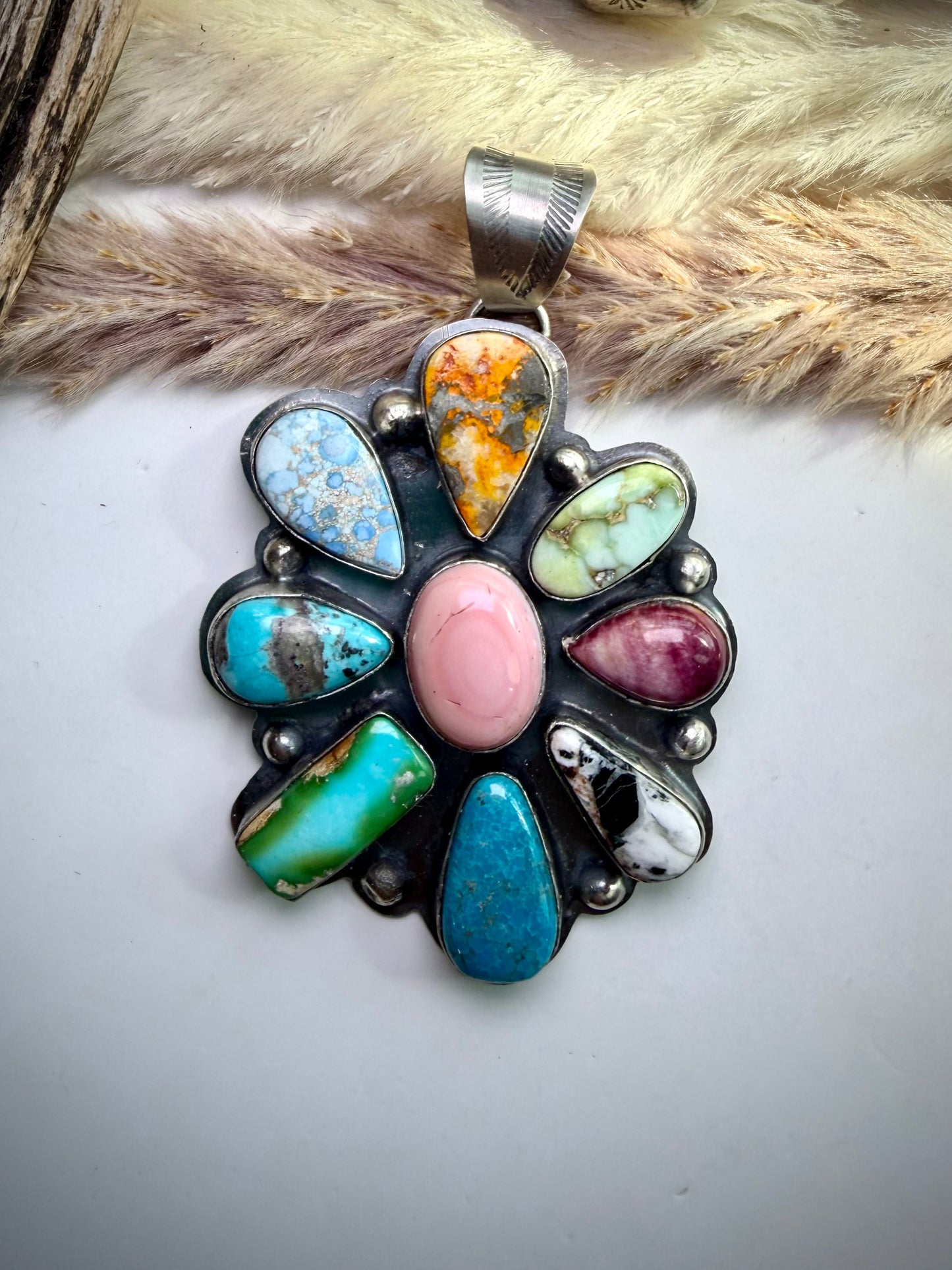 Stones Around the World Starburst Pendant