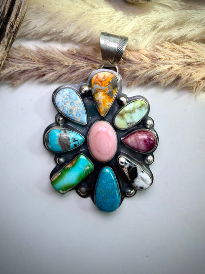 Stones Around the World Starburst Pendant