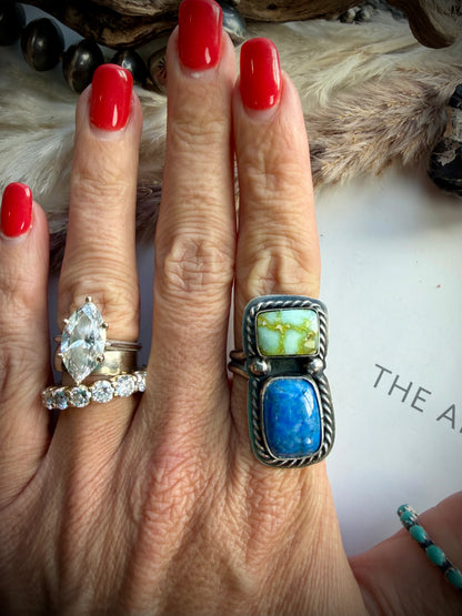 Boyd Ashley Denim Lapis & Palomino Ring- Adjustable