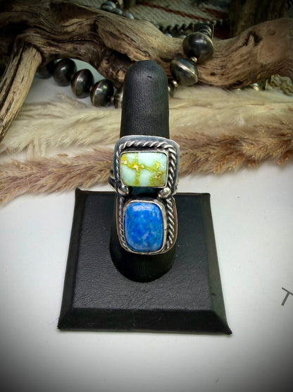 Boyd Ashley Denim Lapis & Palomino Ring- Adjustable