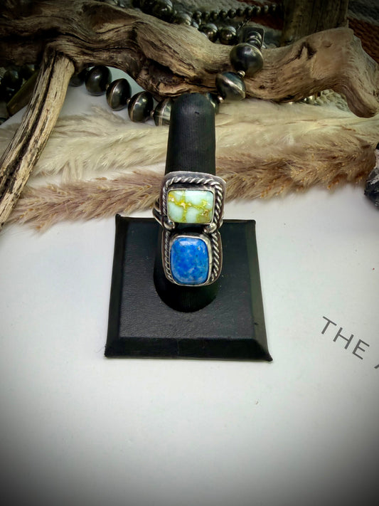 Boyd Ashley Denim Lapis & Palomino Ring- Adjustable