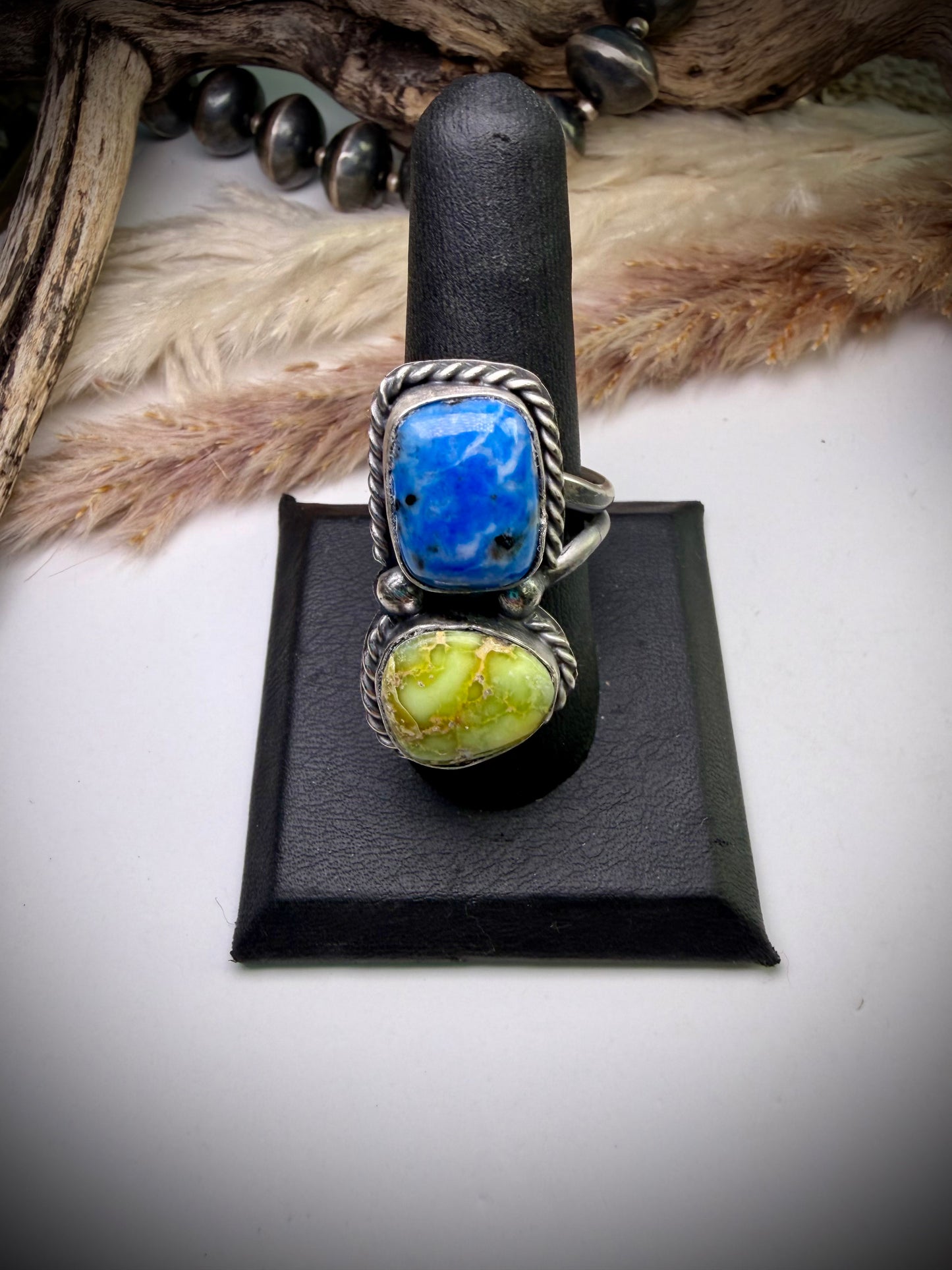 Boyd Ashley Denim Lapis & Palomino Ring- Adjustable