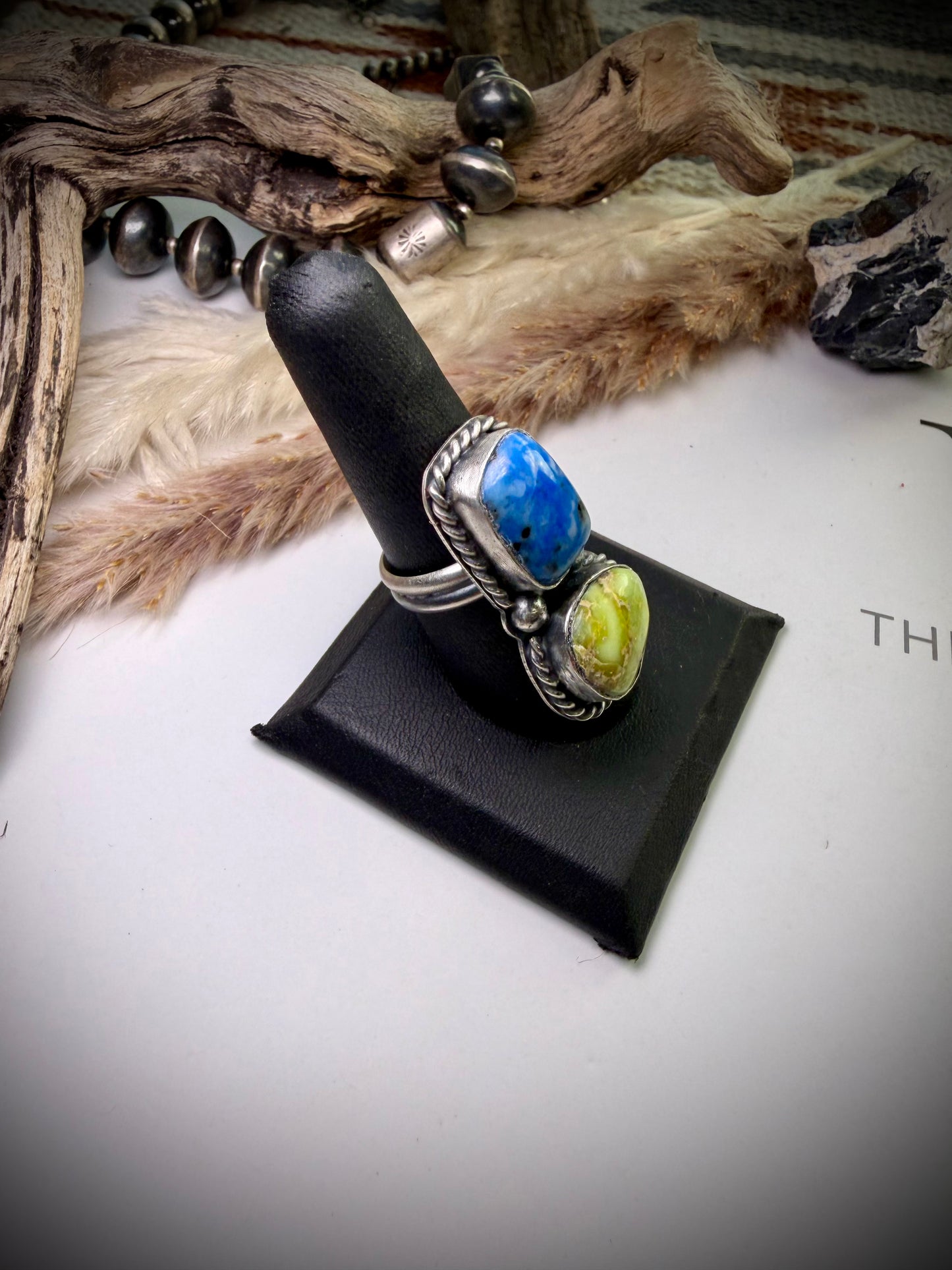 Boyd Ashley Denim Lapis & Palomino Ring- Adjustable