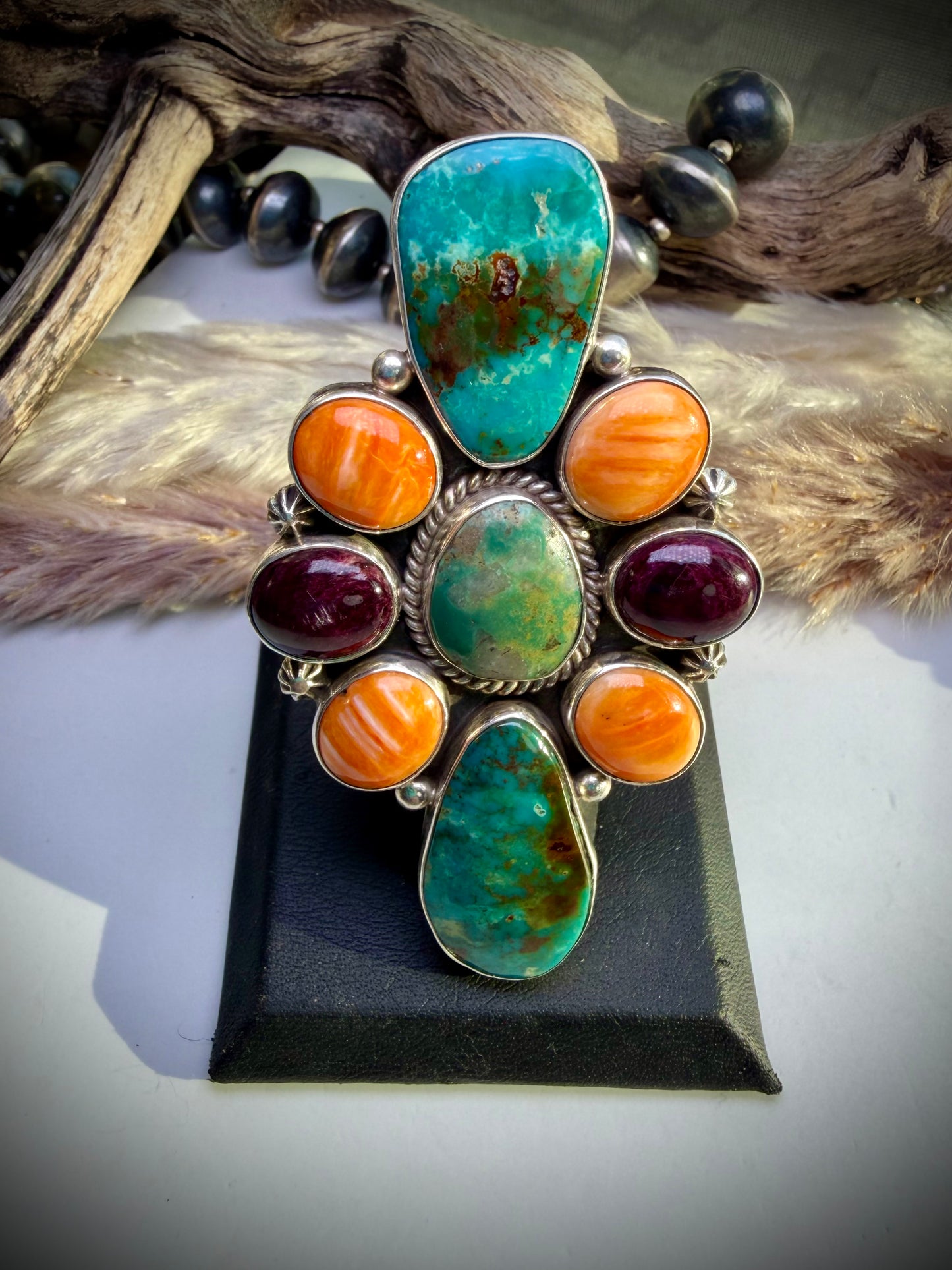 Royston & Spiny Ring by MJ Garcia- Adjustable