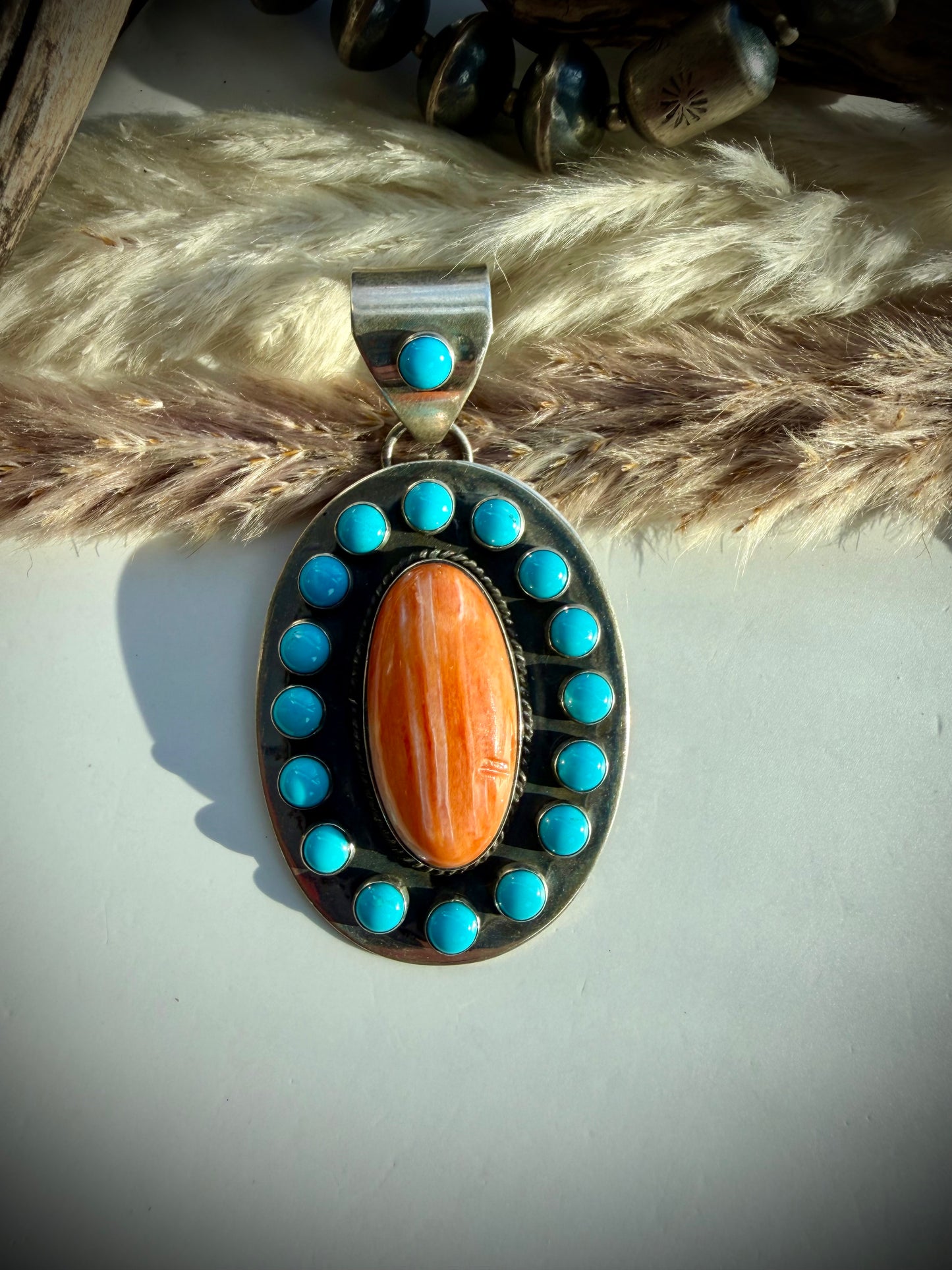 Sleeping Beauty and Orange Spiny Pendant