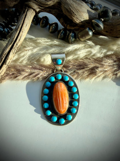 Sleeping Beauty and Orange Spiny Pendant