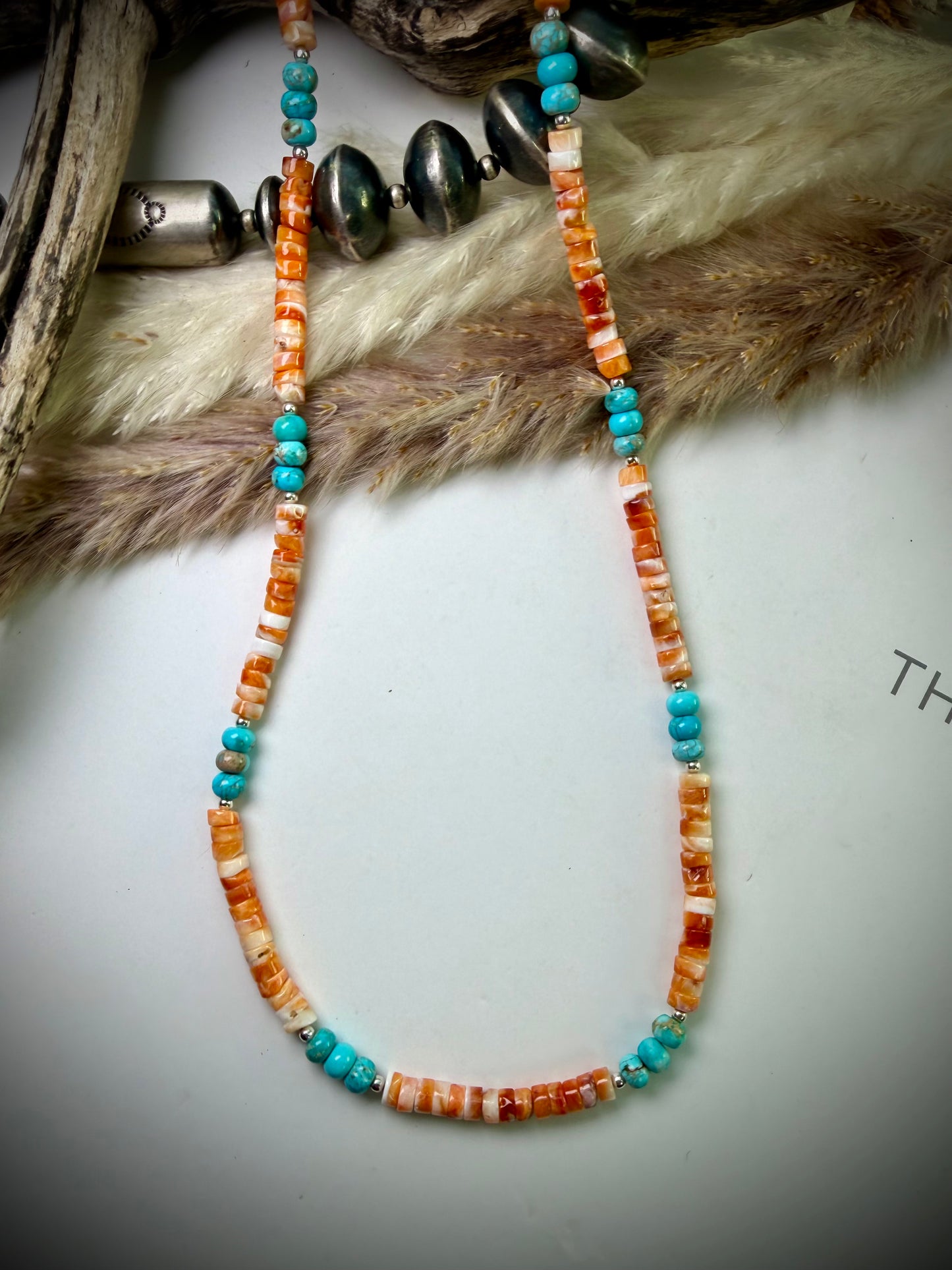 17" Orange Spiny Necklace
