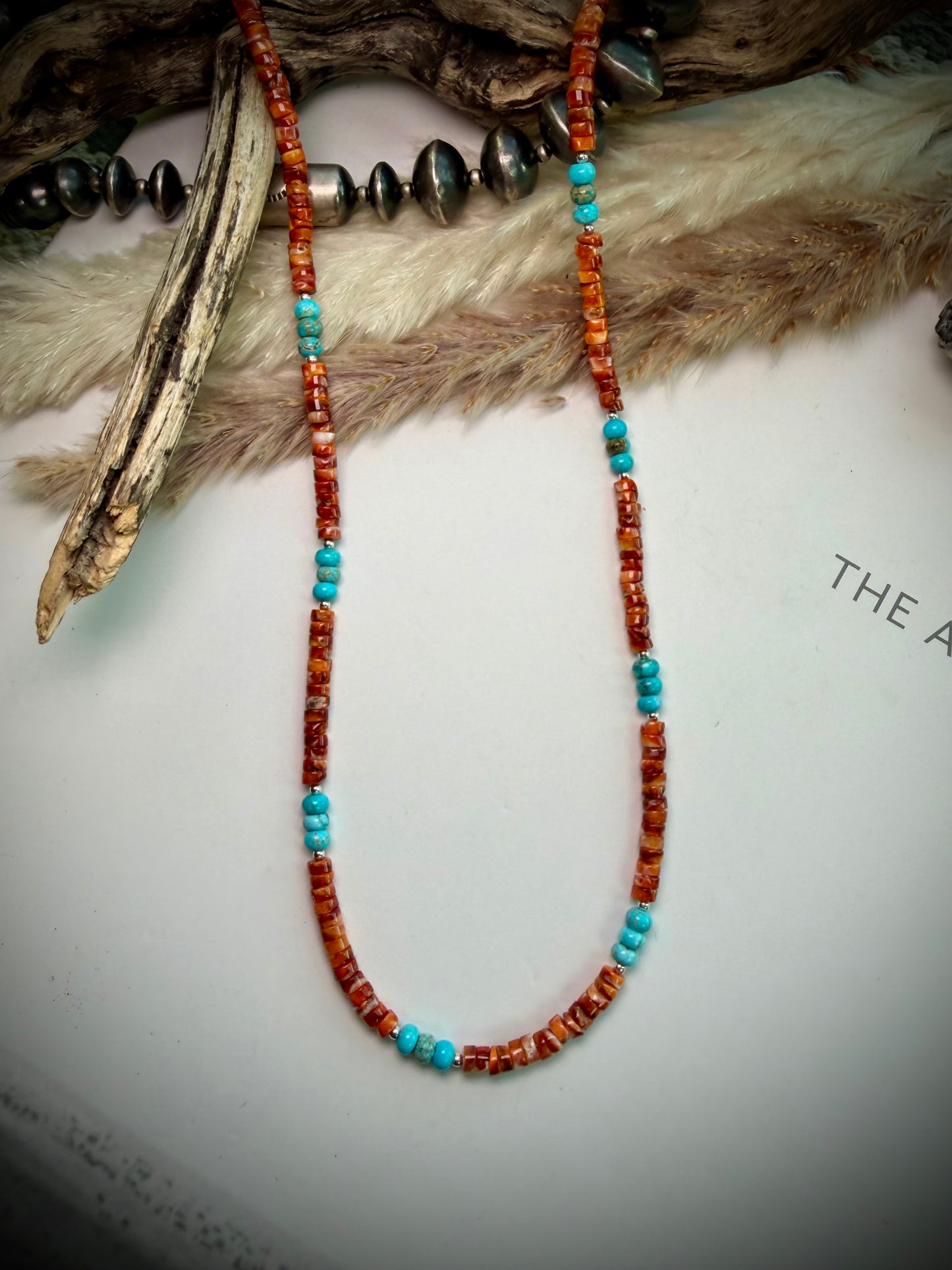 17" Red/Orange Spiny Necklace