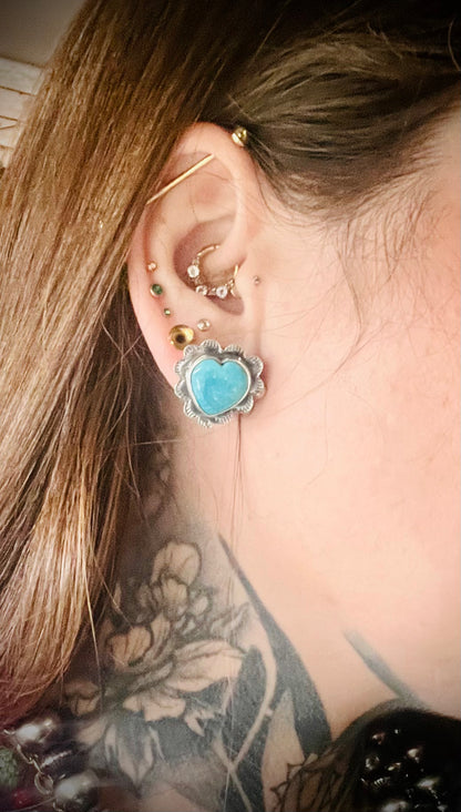 Federico Turquoise Heart Earrings