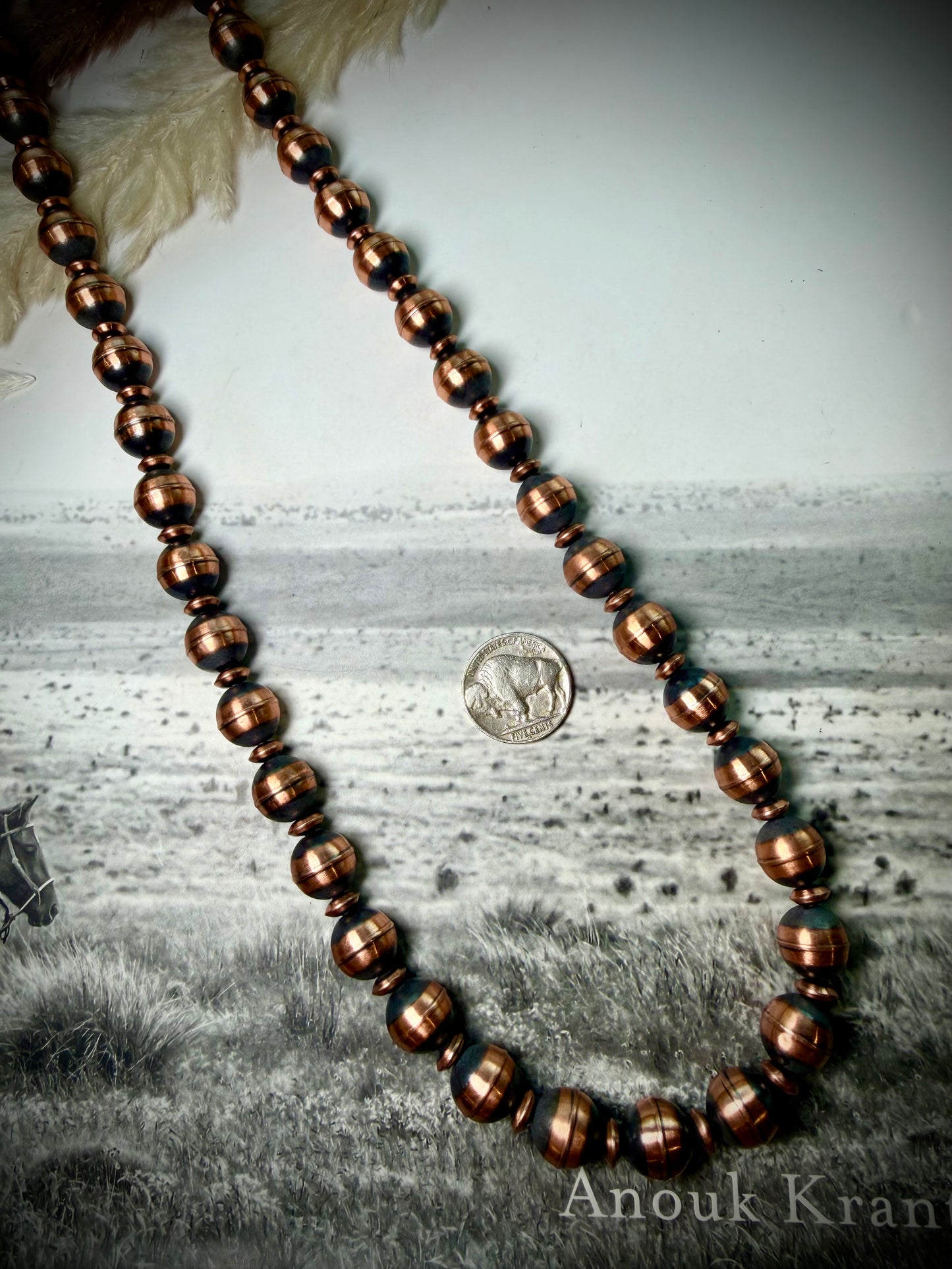 30" Copper Pearl Necklace