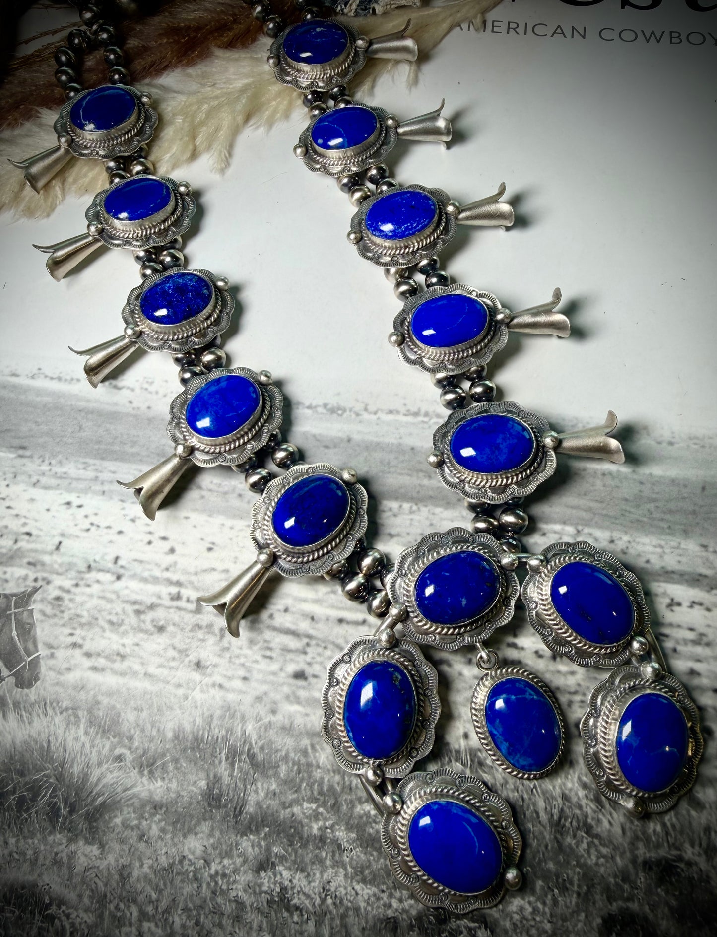 Lapis Squash Blossom Necklace