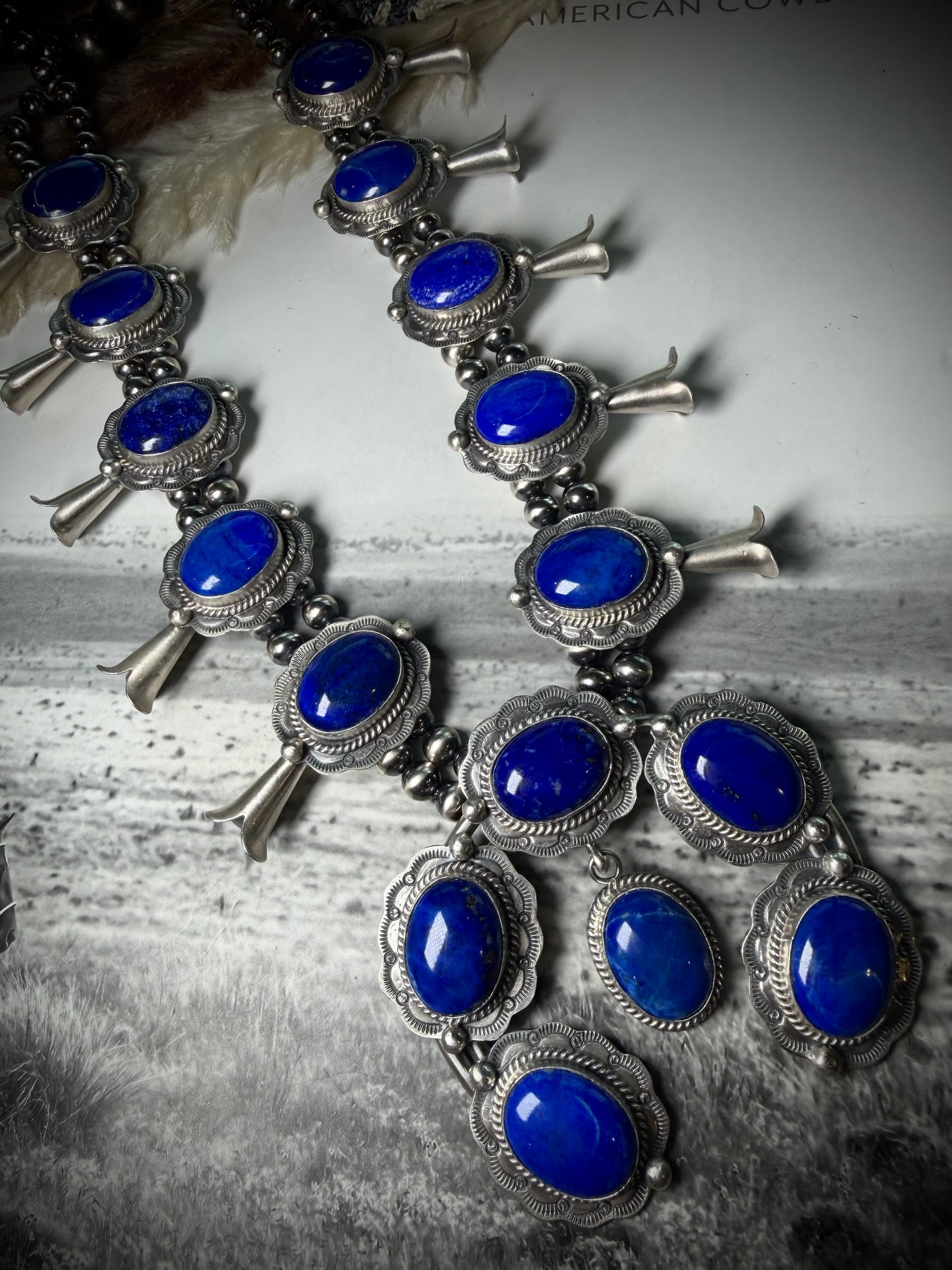 Lapis Squash Blossom Necklace