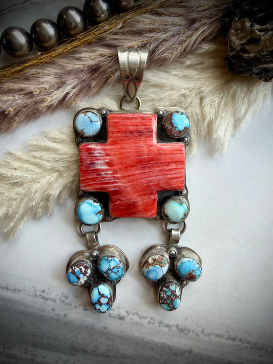 Red Spiny and Golden Hills Pendant