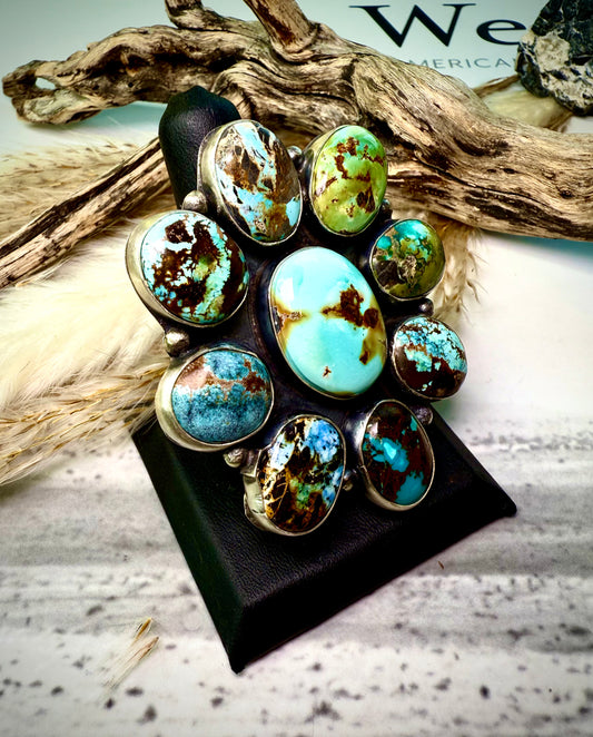 Ella Peter Large Round Cluster Ring — Mixed Mine (Size 9.5)